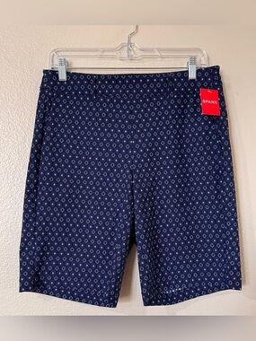 SPANX Sunshine 10" Bermuda Shorts NWT Navy Diamond Dot Sz Small